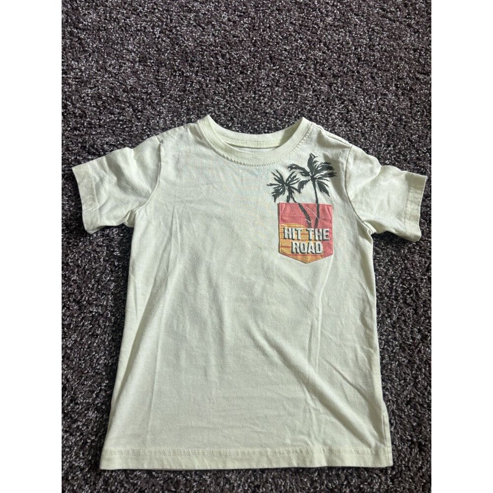 OshKosh Yellow “Hit the Road” Motorcycle Graphic T-Shirt Size 4